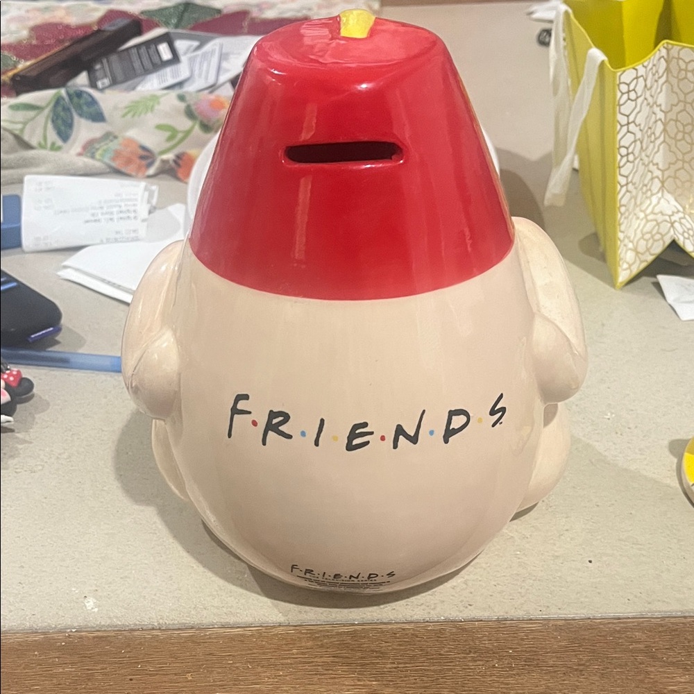 FRIENDS Red and Cream Chicken Bank
